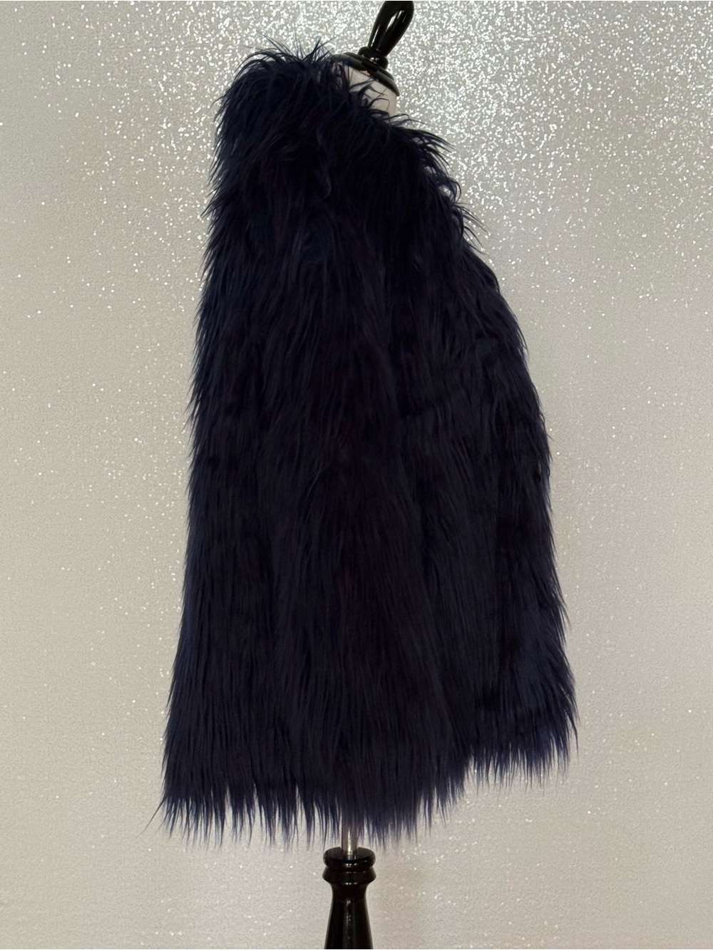 Azalea Wang Breckenridge Blue Faux Fur Coat Medium NWT Long Shaggy Plush Y2K - Picture 6 of 15